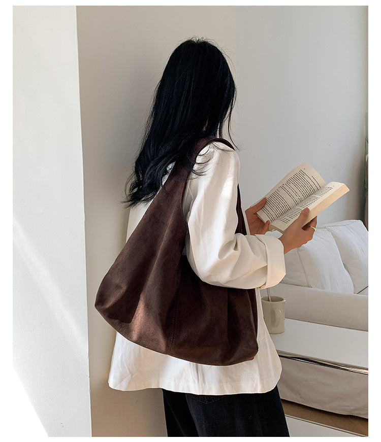 Corporate Suede Slouchy Hobo Bag