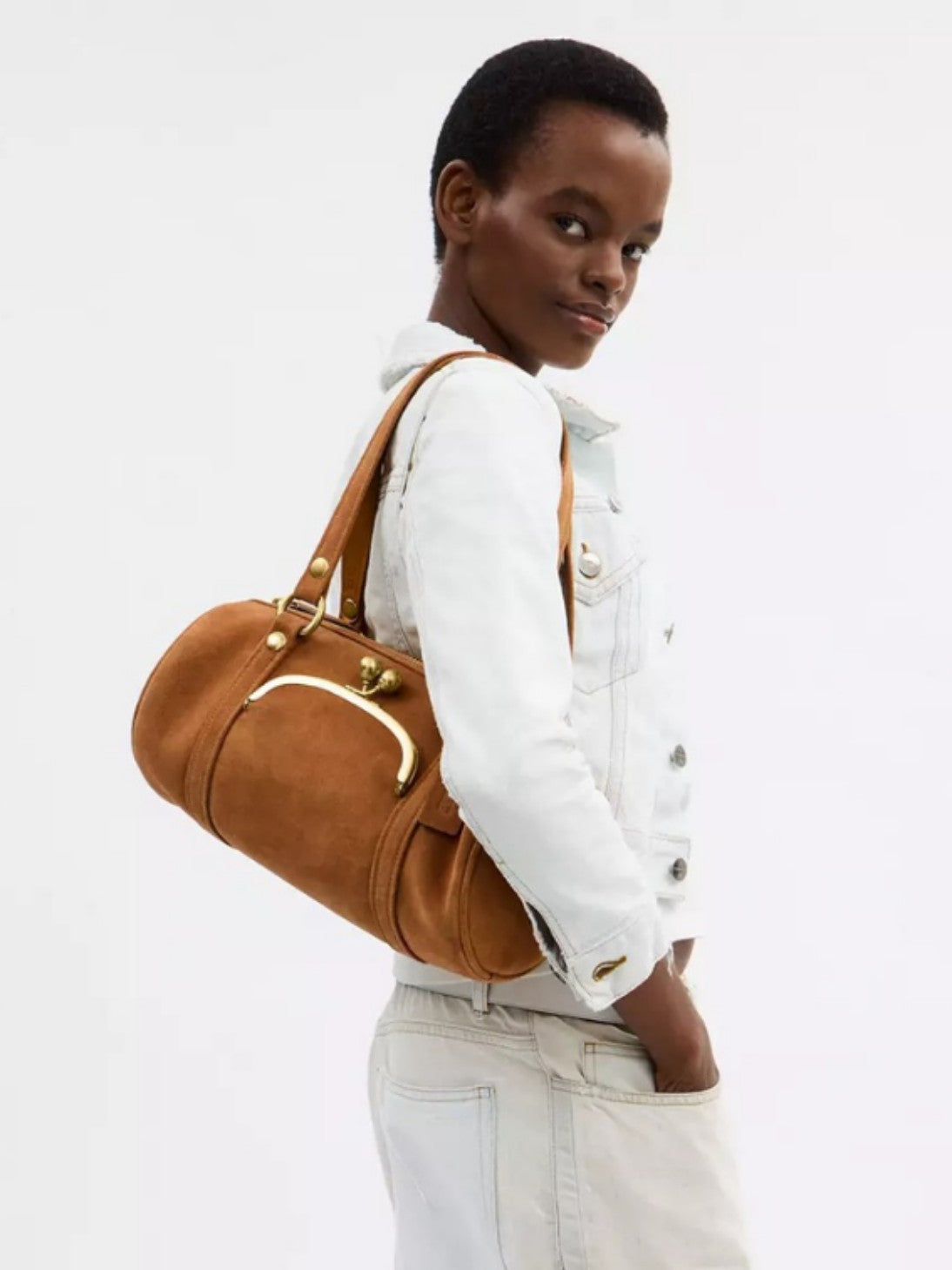 Corporate Suede Bowler Bag