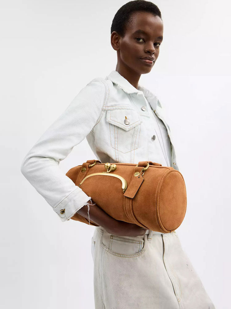 Corporate Suede Bowler Bag