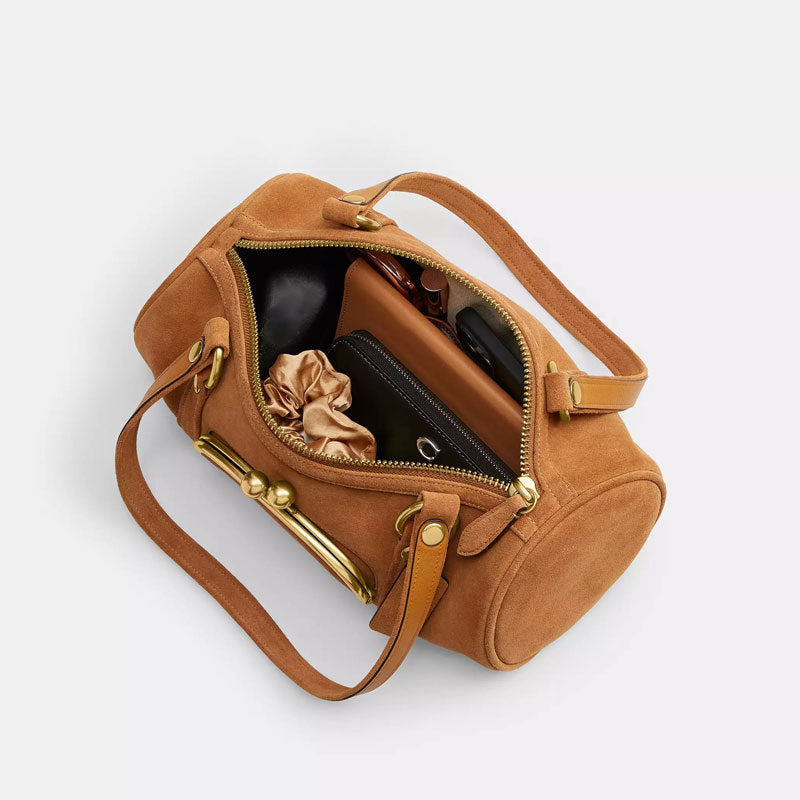 Corporate Suede Bowler Bag